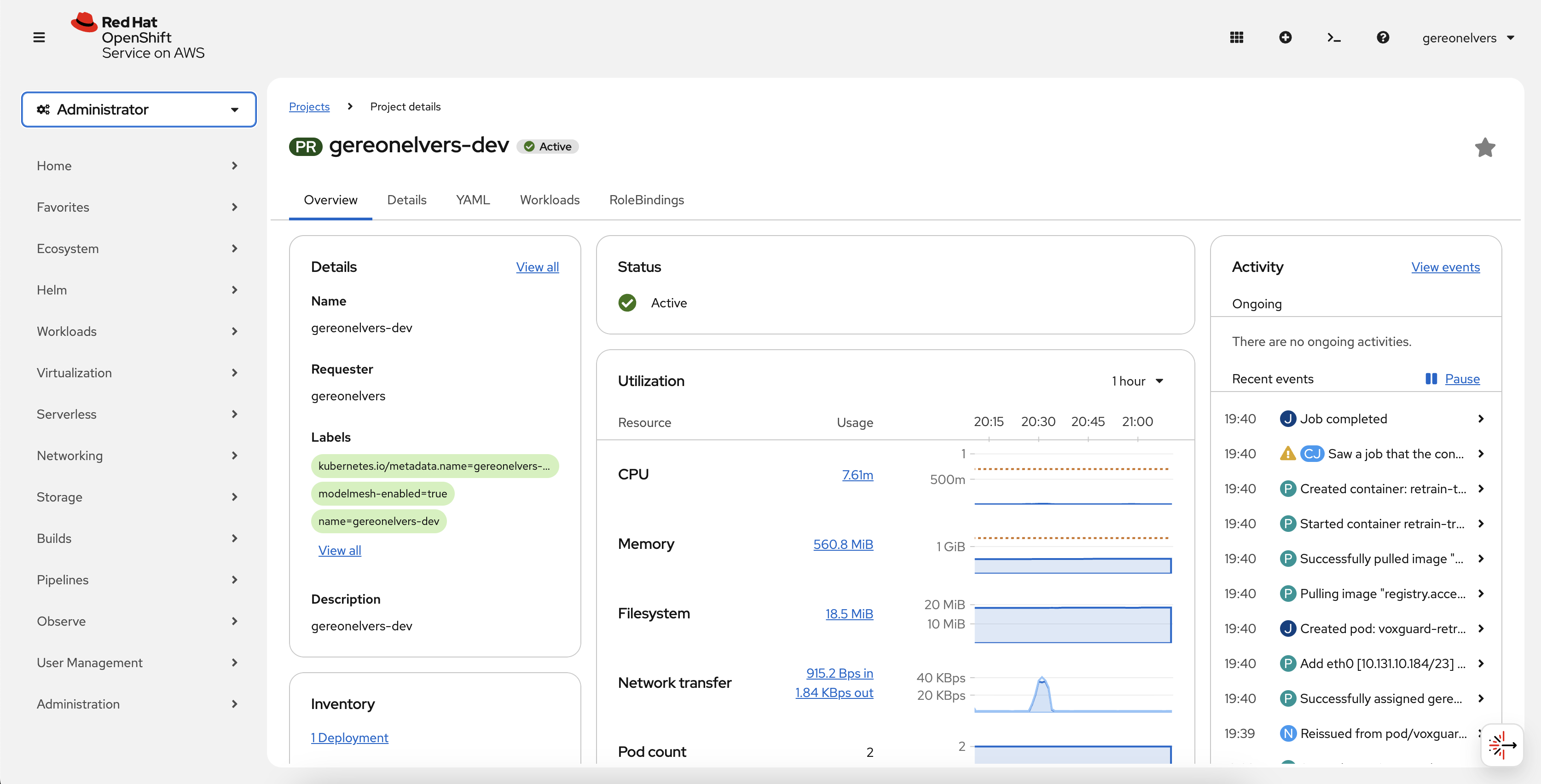 MLOps pipeline on OpenShift